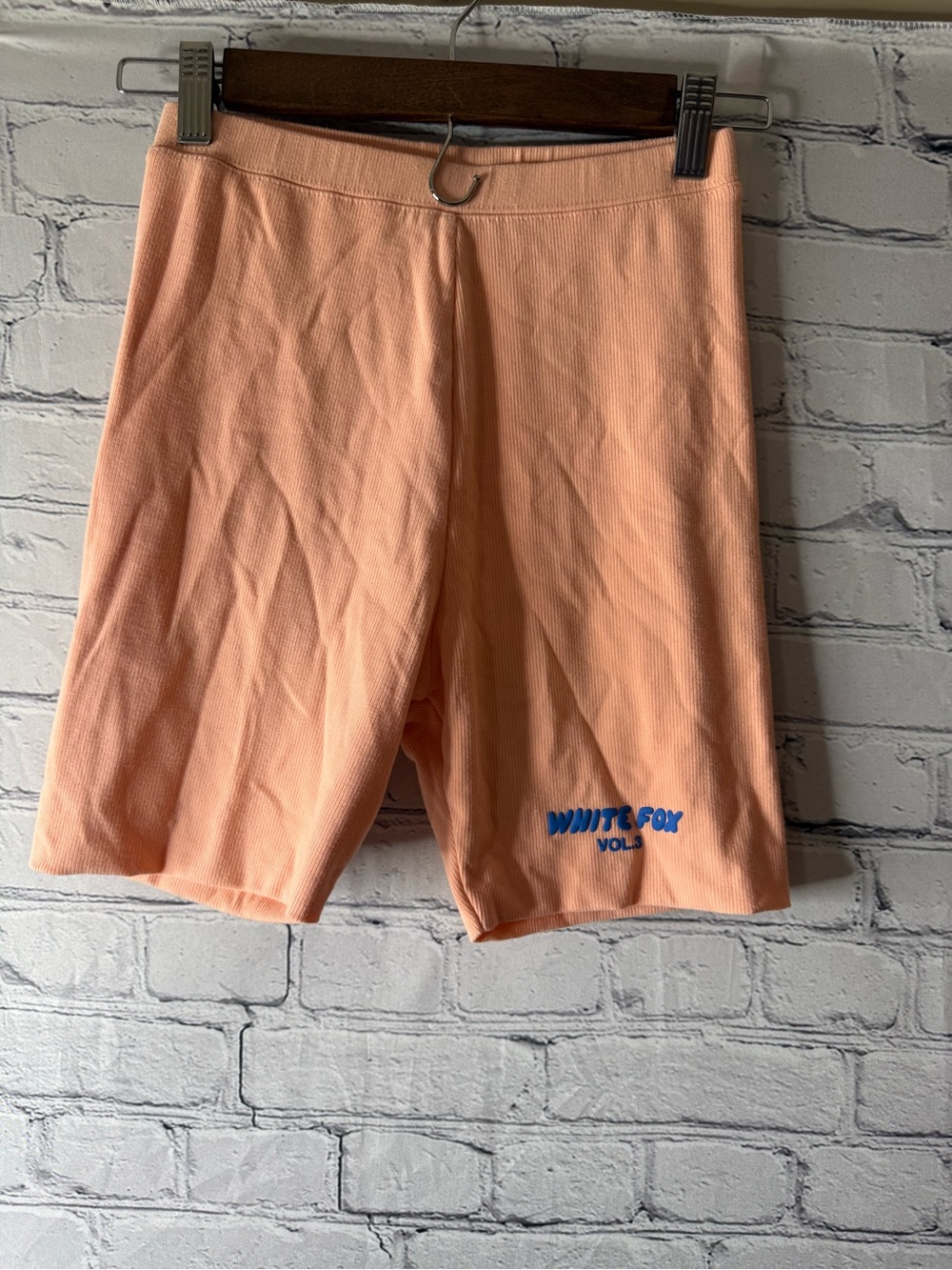 Peach White Fox Volley Bike Shorts small